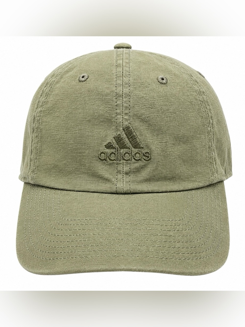 adidas Olive Green Cotton Baseball Cap with Embroidered Logo Aeroready